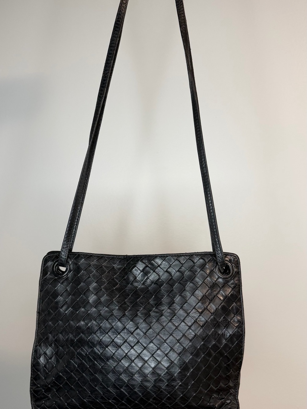 Bottega Veneta Black Intrecciato Leather Shoulder Bag